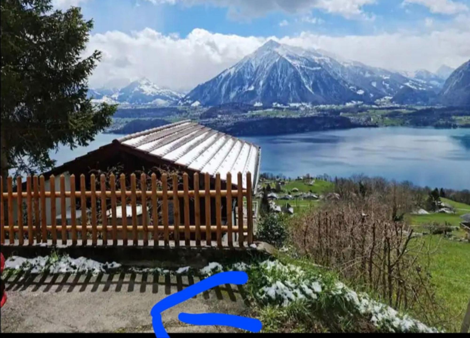 Chalet With View Of The Mountains And The Thun Lake Sigriswil Ngoại thất bức ảnh