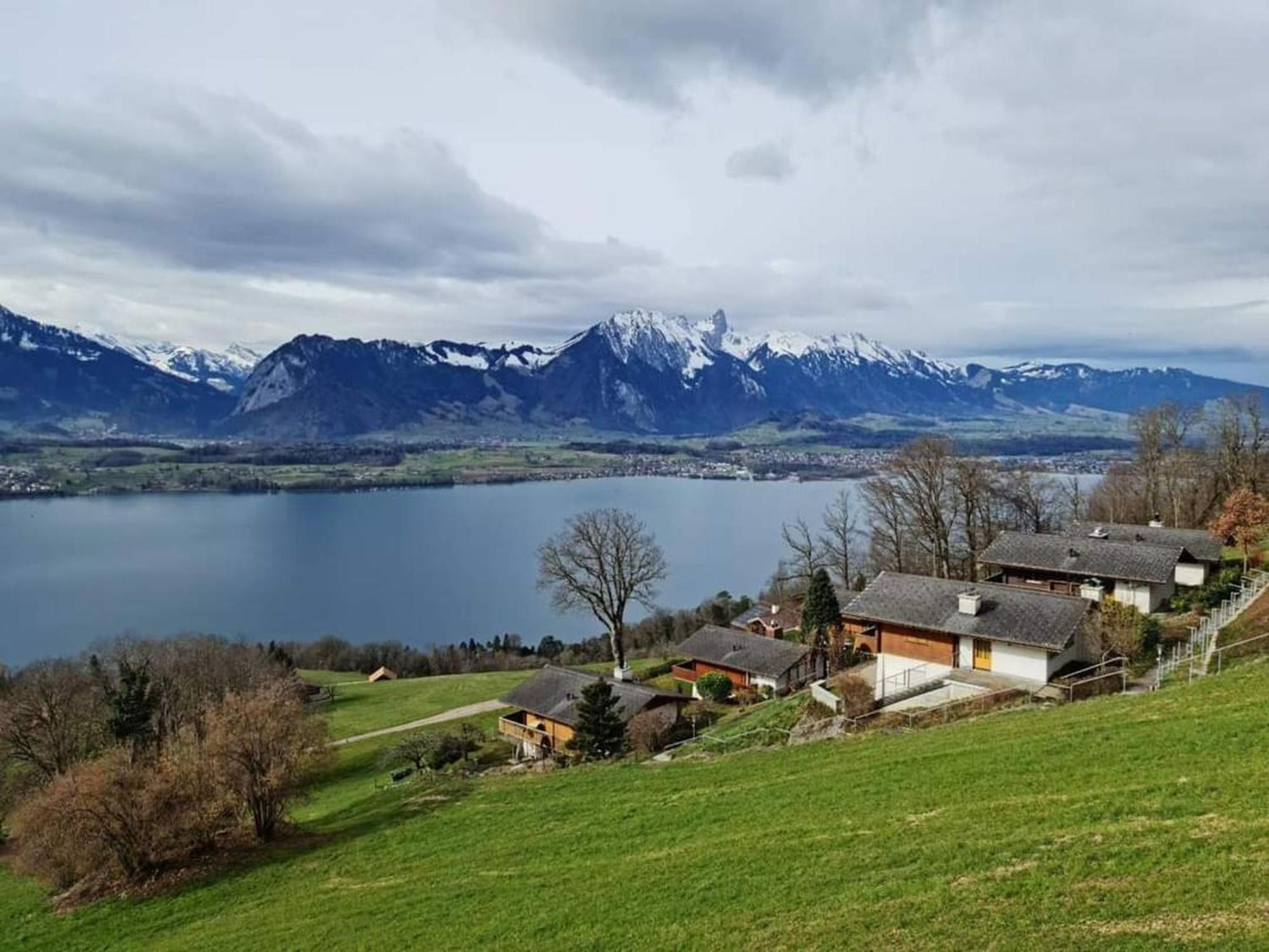 Chalet With View Of The Mountains And The Thun Lake Sigriswil Ngoại thất bức ảnh