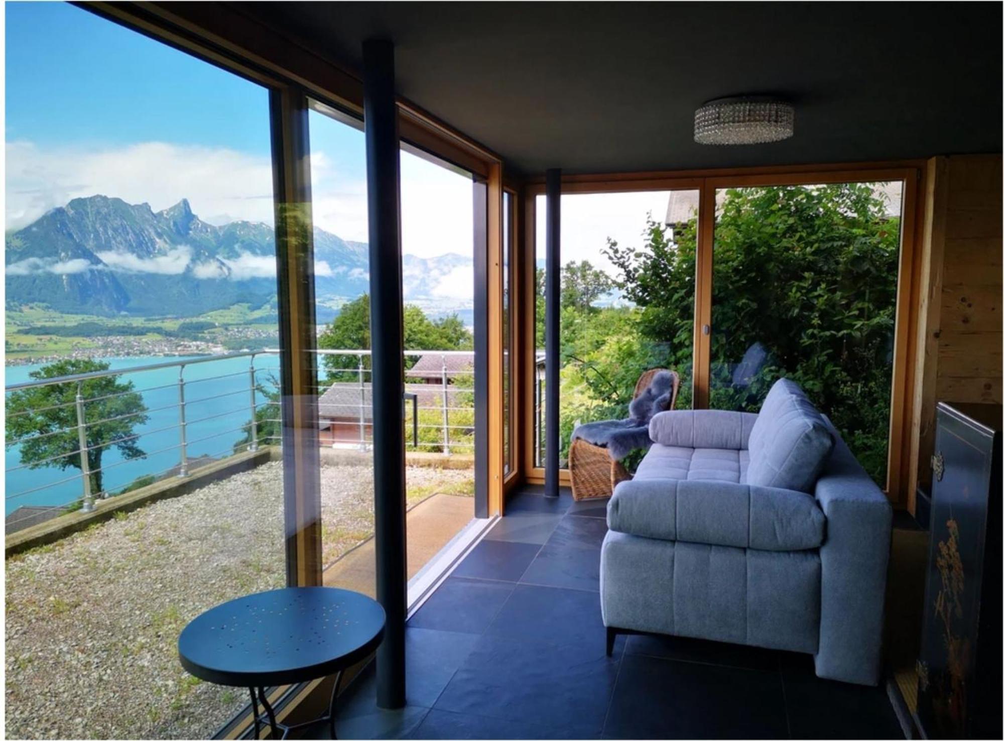 Chalet With View Of The Mountains And The Thun Lake Sigriswil Ngoại thất bức ảnh